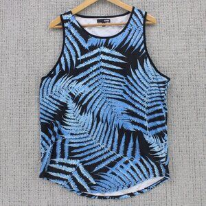 Elwood Tan Top Mens Large L Multicolor Neon Floral Pattern Casual Sleeveless